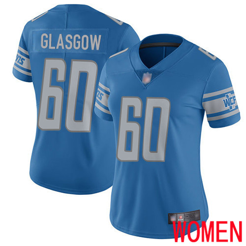 Detroit Lions Limited Blue Women Graham Glasgow Home Jersey NFL Football #60 Vapor Untouchable